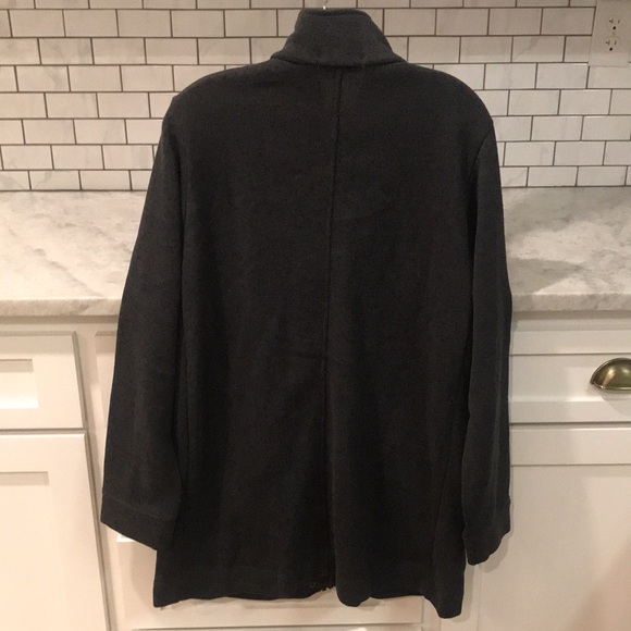 Lands End Coat Jacket Womens Large Charcoal Gray Casual Classic Coat - Picture 2 of 10